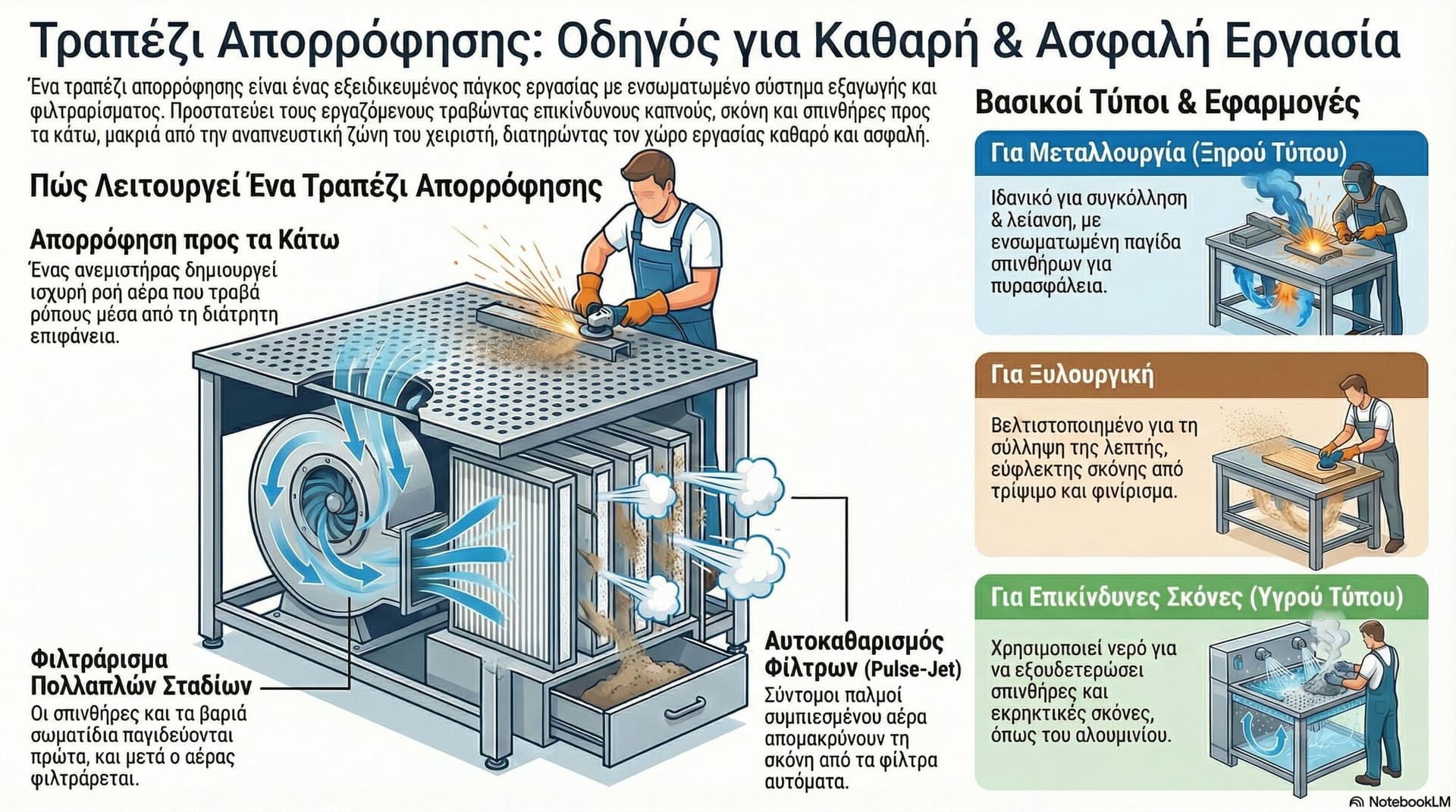 Τραπέζι Απορρόφησης για Τρίψιμο — διάγραμμα λειτουργίας 1